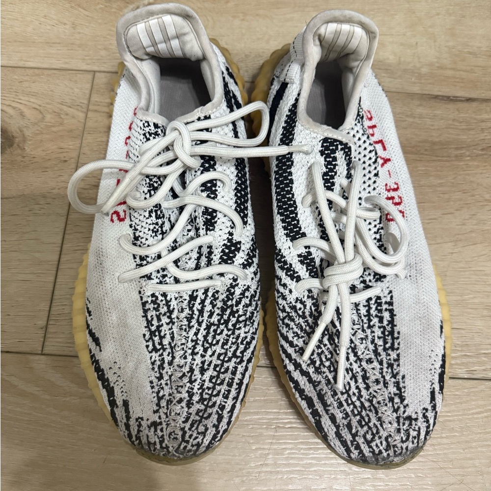 Yeezy Black and White Knit Sneakers